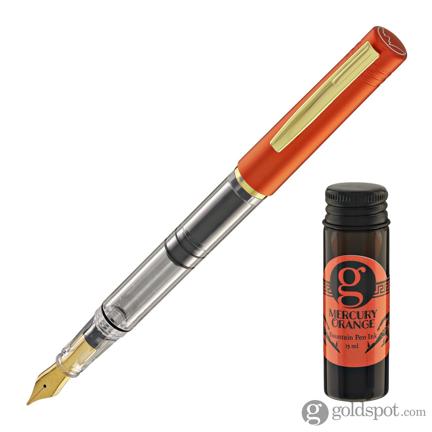 Monteverde MP1 Fountain Pen in Mercury Orange with 15ml Bottled Ink Fountain Pen