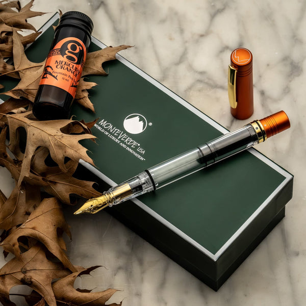 Monteverde MP1 Fountain Pen in Mercury Orange with 15ml Bottled Ink Fountain Pen