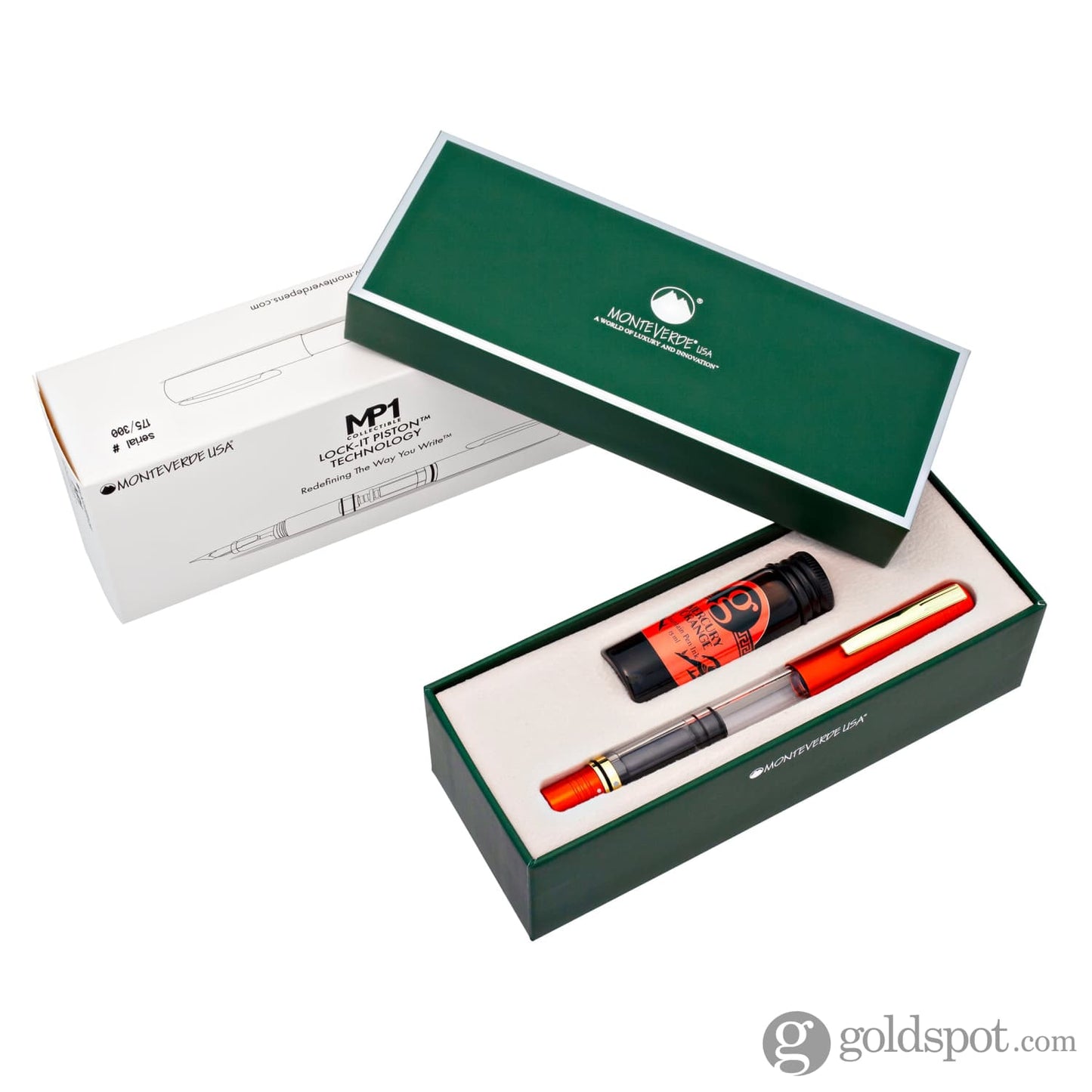 Monteverde MP1 Fountain Pen in Mercury Orange with 15ml Bottled Ink Fountain Pen