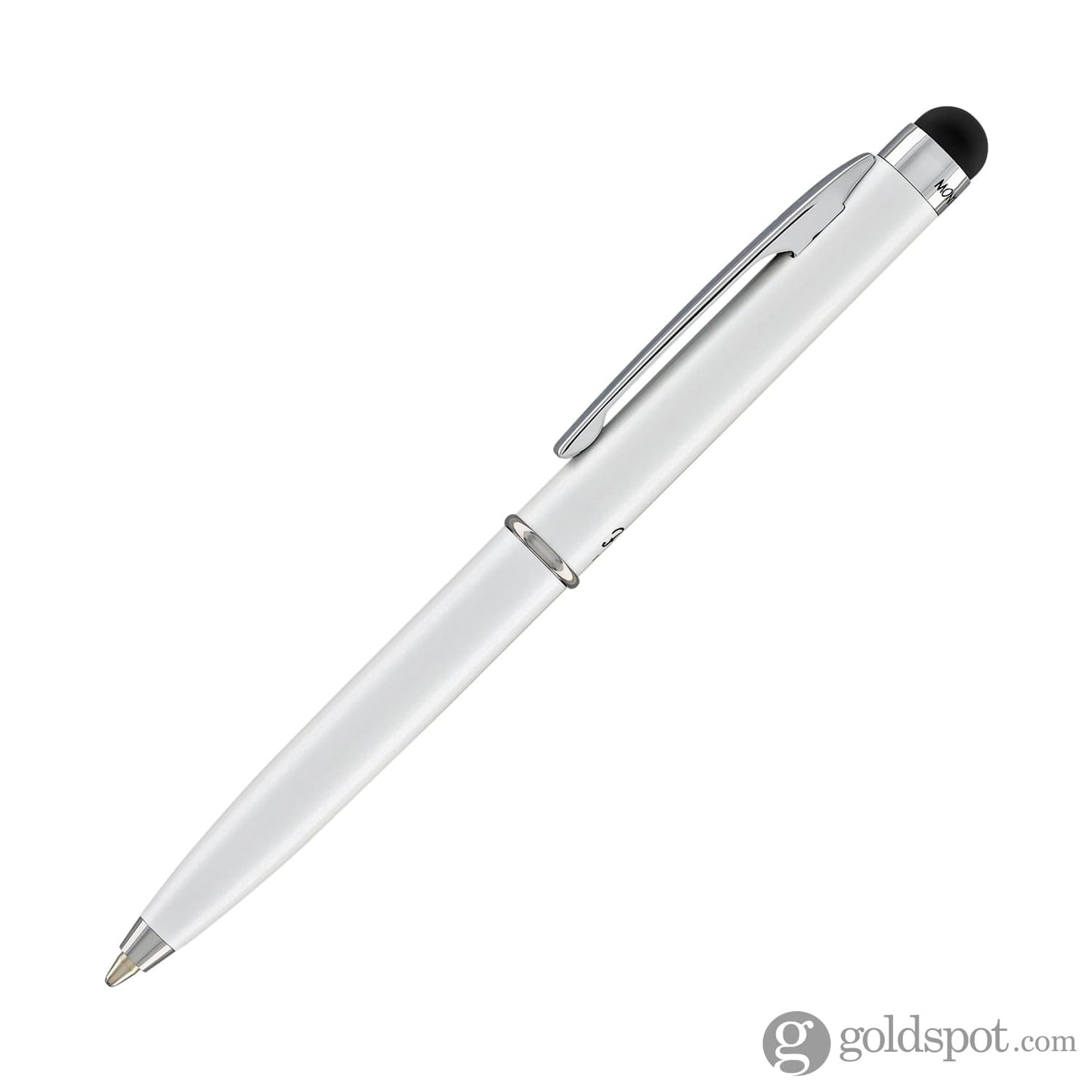 Monteverde Poquito Stylus Ballpoint Pen in Pearl White with Chrome Trim Ballpoint Pens