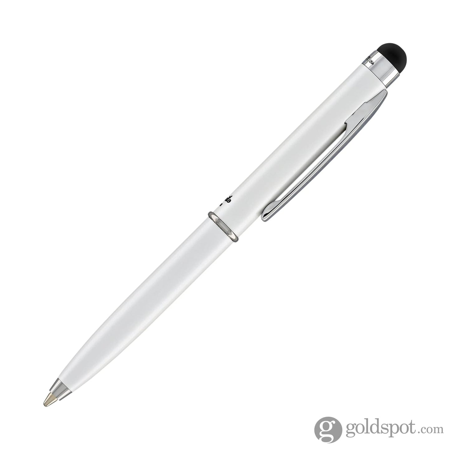 Monteverde Poquito Stylus Ballpoint Pen in Pearl White with Chrome Trim Ballpoint Pens