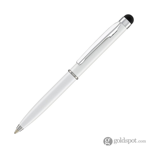Monteverde Poquito Stylus Ballpoint Pen in Pearl White with Chrome Trim Ballpoint Pens