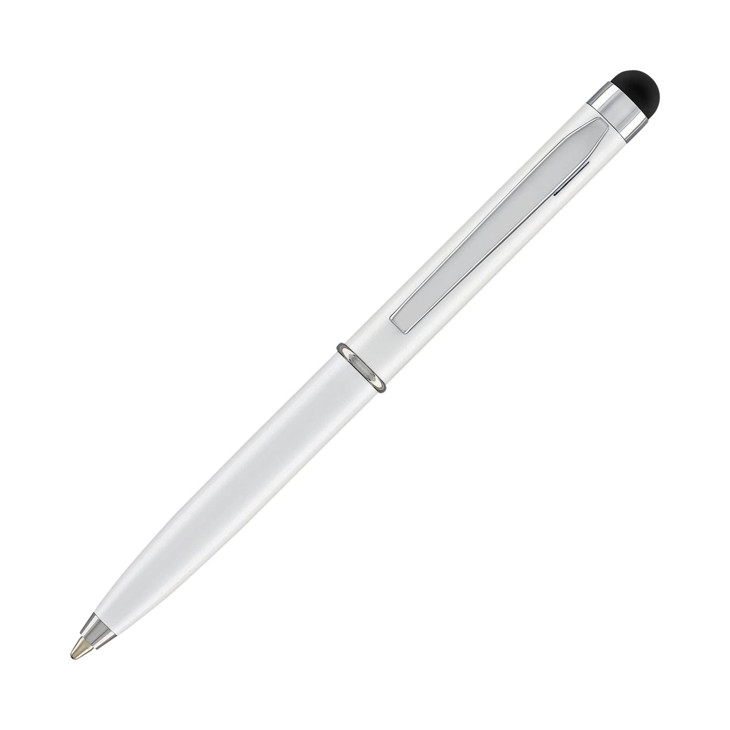 Monteverde Poquito Stylus Ballpoint Pen in Pearl White with Chrome Trim Ballpoint Pens