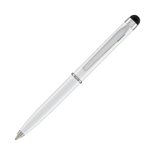 Monteverde Poquito Stylus Ballpoint Pen in Pearl White with Chrome Trim