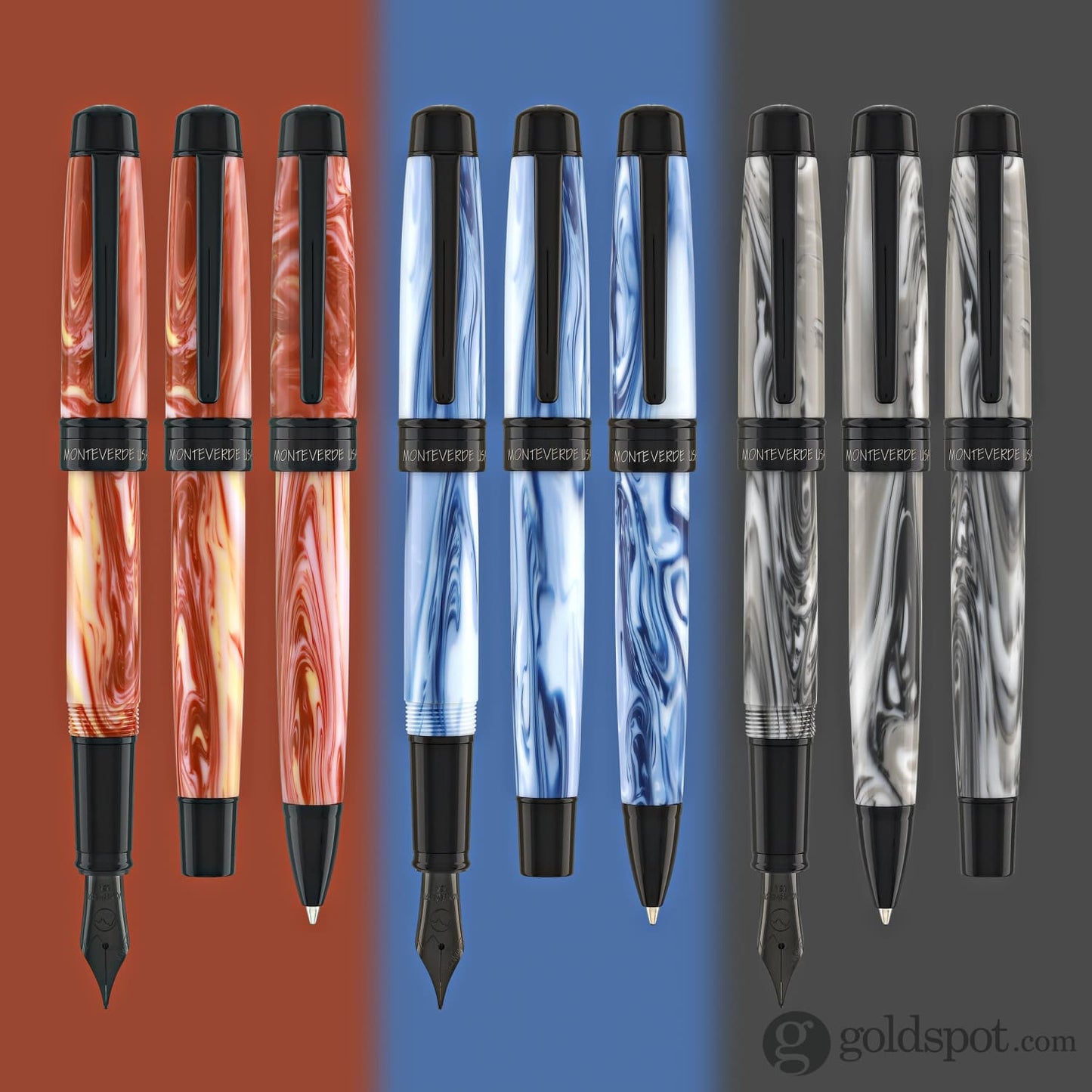 Monteverde Prima Ballpoint Pen in Grey Swirl Ballpoint Pen