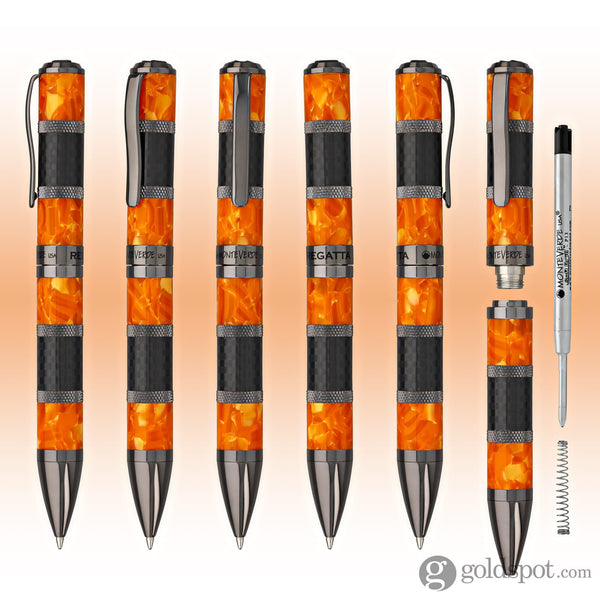 Monteverde Regatta Sport Ballpoint Pen in Orange/Carbon Fiber Ballpoint Pen