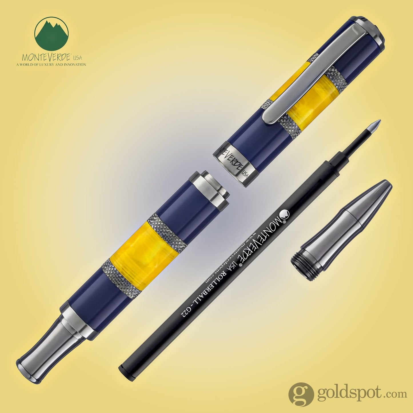 Monteverde Regatta Sport Rollerball Pen in Blue/Yellow Rollerball Pen