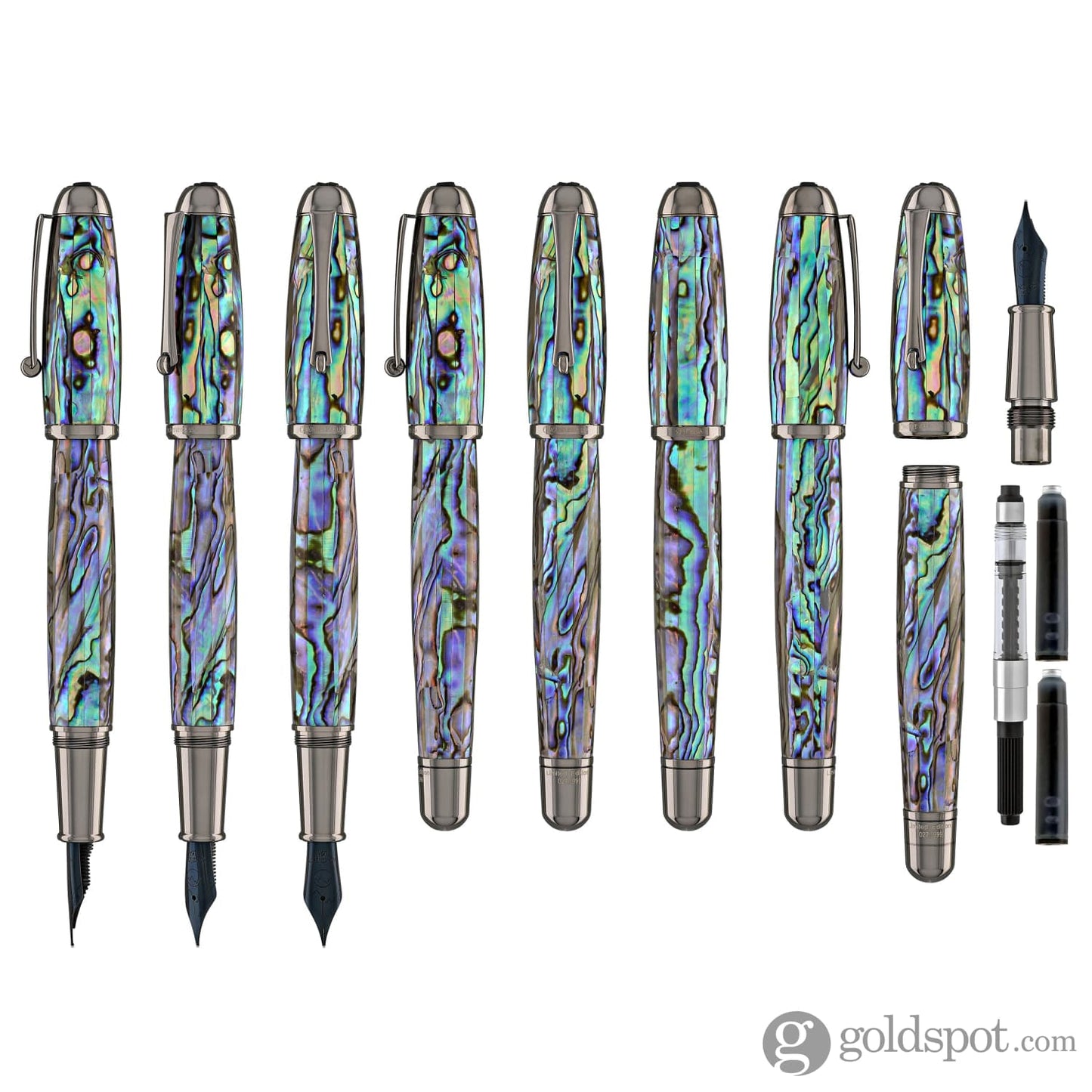 Monteverde Super Mega Fountain Pen in Abalone with Gunmetal Trim Fountain Pen