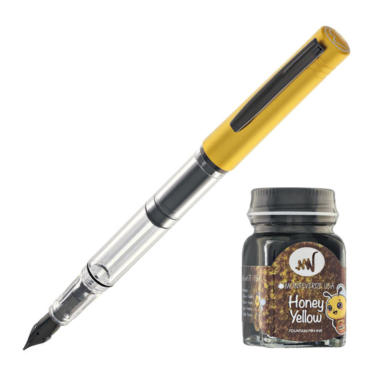 Monteverde USA MP1 Fountain Pen in Honey Yellow with 30mL Bottled Ink