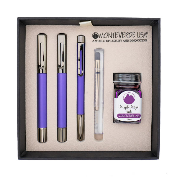 Monteverde USA Ritma 2025 Special Edition 3 + 2 Piece Set in Midnight Orchid Fountain Pen