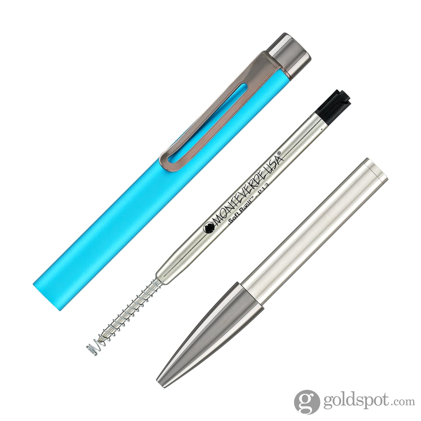 Monteverde USA Ritma Anodized Ballpoint Pen in Turquoise Ballpoint Pens