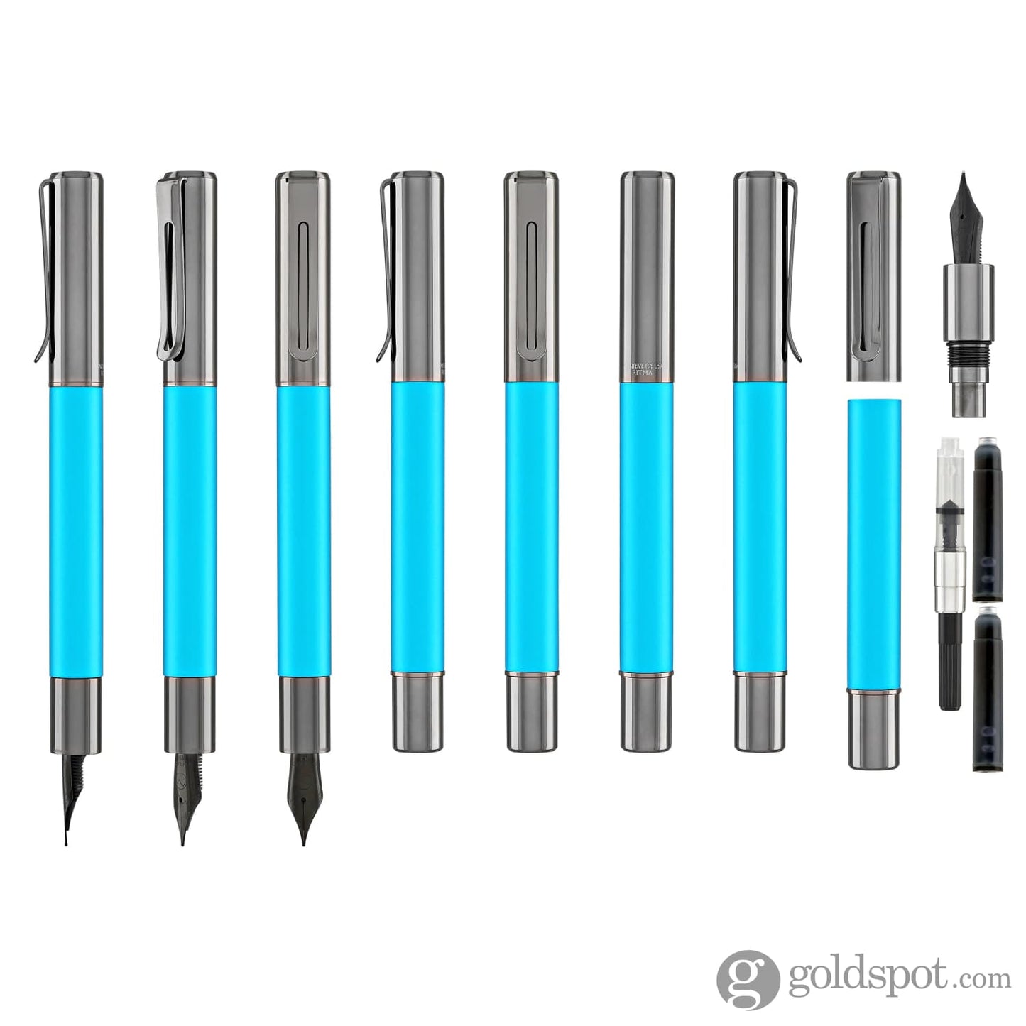 Monteverde USA Ritma Anodized Fountain Pen in Turquoise Fountain Pen