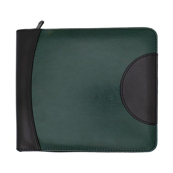 Monteverde Vegan Leather Zippered 12 Pen Case in Green/Black Pen Cases