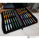 Monteverde Vegan Leather Zippered 12 Pen Case in Green/Black Pen Cases