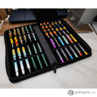 Monteverde Vegan Leather Zippered 24 Pen Case in Green/Black Pen Cases
