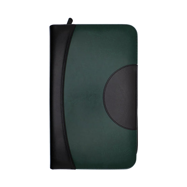 Monteverde Vegan Leather Zippered 24 Pen Case in Green/Black Pen Cases