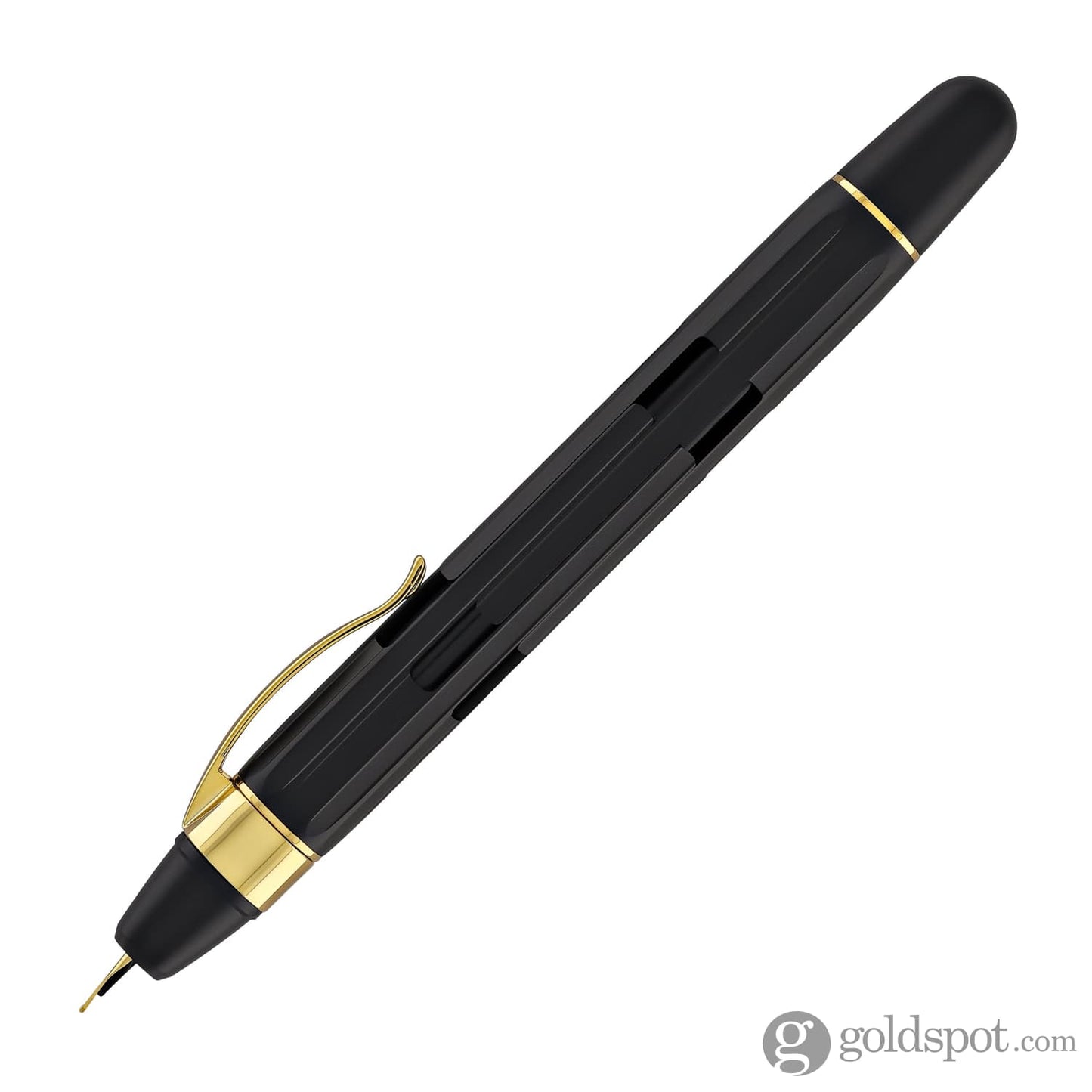 Nahvalur Eclipse Retractable Fountain Pen in Black with Gold Trim Fountain Pen
