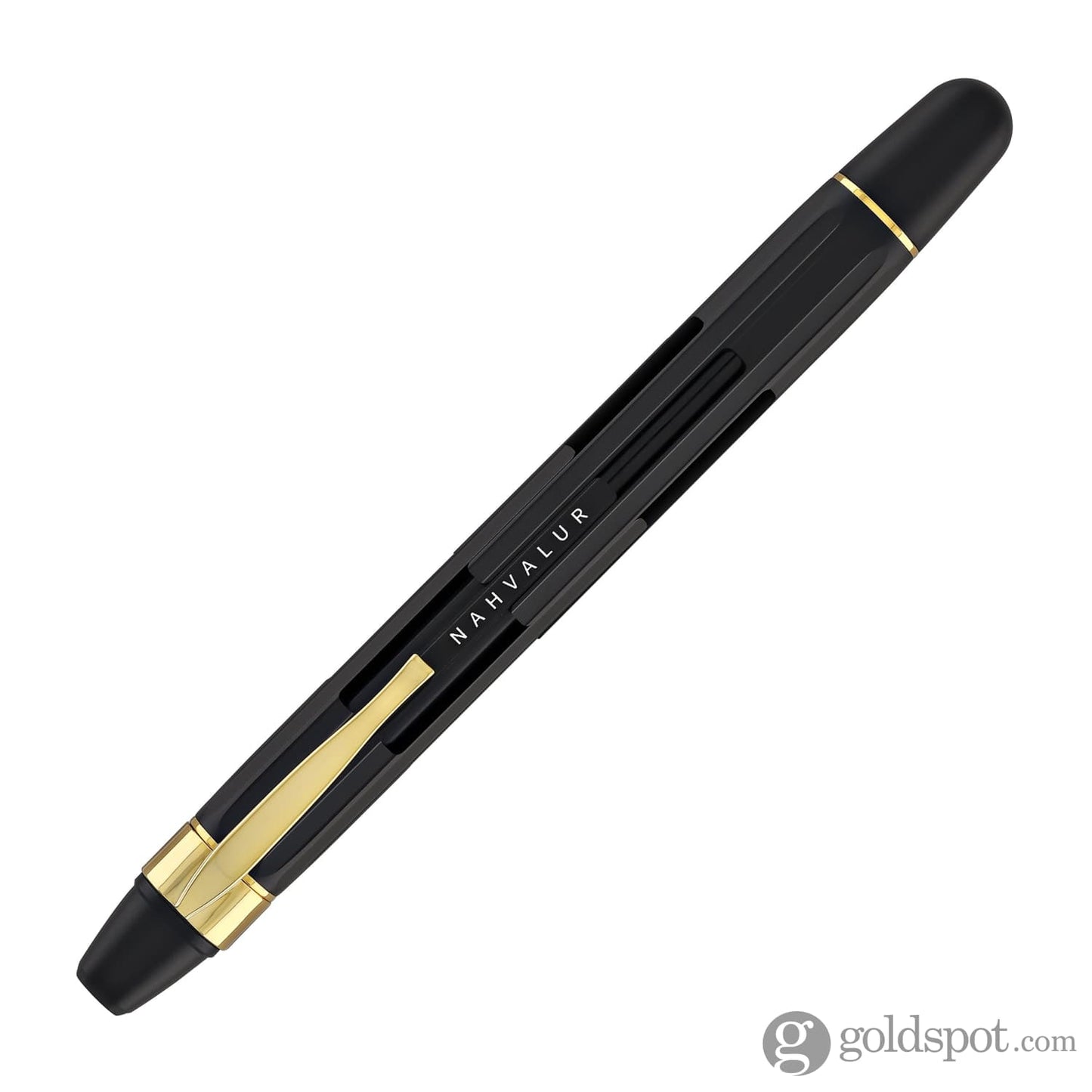 Nahvalur Eclipse Retractable Fountain Pen in Black with Gold Trim Fountain Pen
