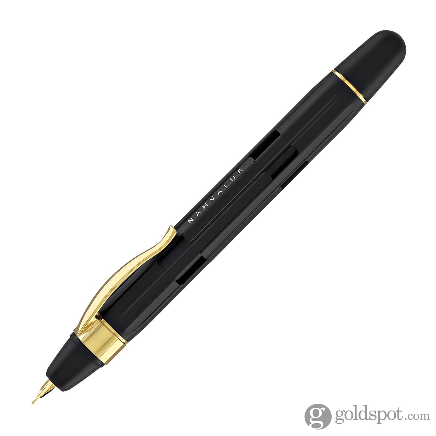 Nahvalur Eclipse Retractable Fountain Pen in Black with Gold Trim Fountain Pen