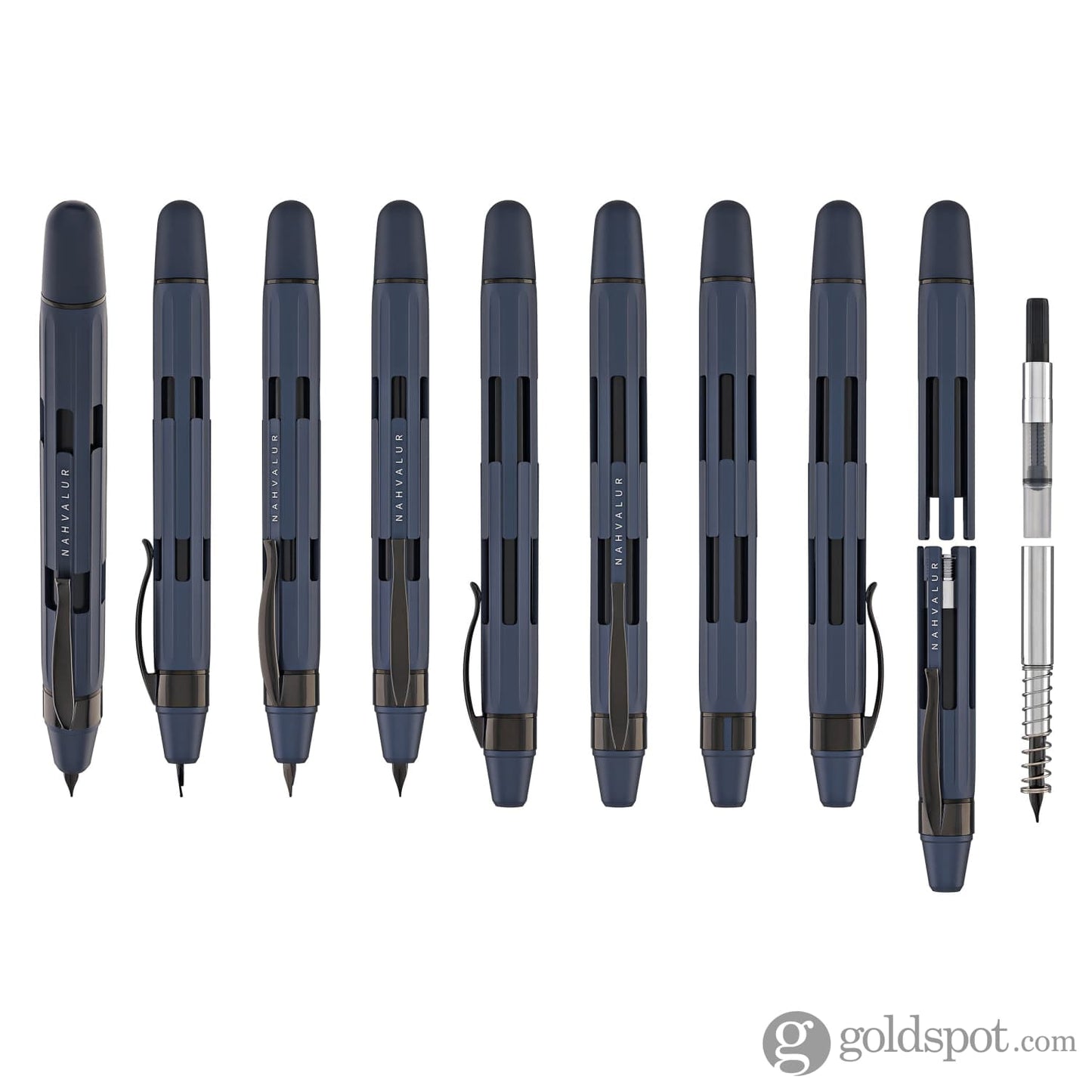 Nahvalur Eclipse Retractable Fountain Pen in Cobalt with Black Trim Fountain Pen