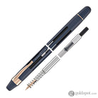 Nahvalur Eclipse Retractable Fountain Pen in Cobalt with Rose Gold Trim Fountain Pen