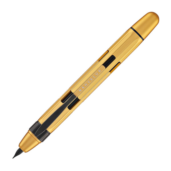 Nahvalur Eclipse Retractable Fountain Pen in Electrum Fountain Pen