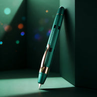 Nahvalur Eclipse Retractable Fountain Pen in Emerald with Gold Trim