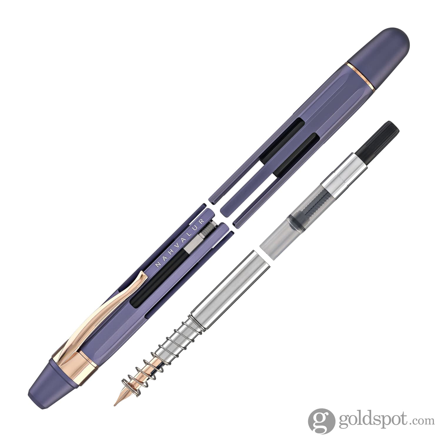 Nahvalur Eclipse Retractable Fountain Pen in Hepatizon with Rose