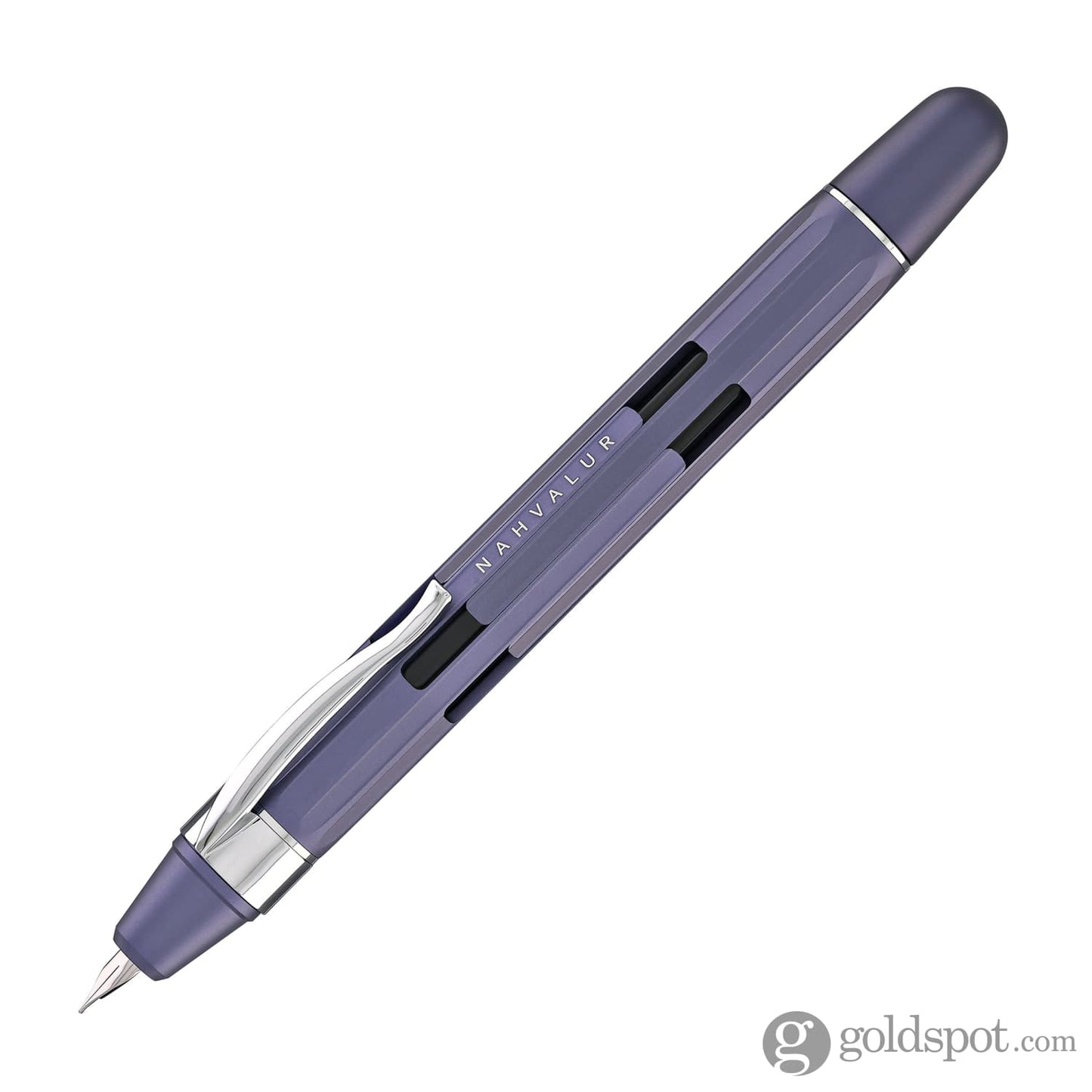 Nahvalur Eclipse Retractable Fountain Pen in Hepatizon with Silver Trim Fountain Pen