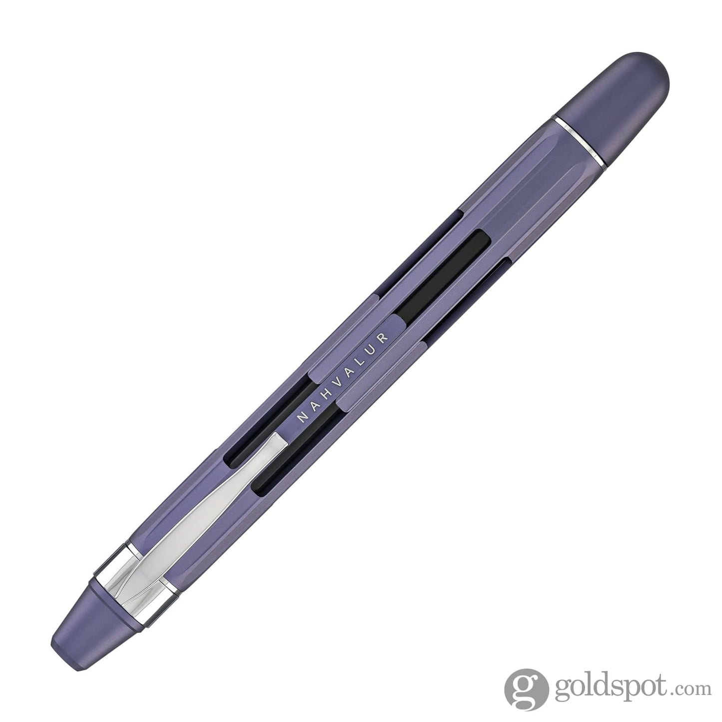 Nahvalur Eclipse Retractable Fountain Pen in Hepatizon with Silver Trim Fountain Pen