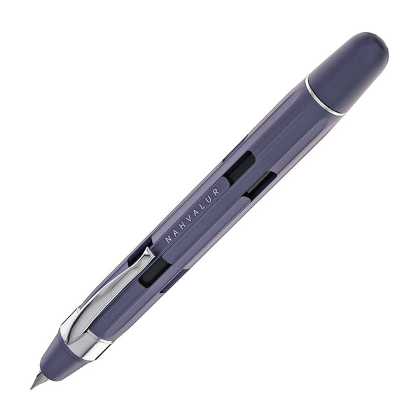 Nahvalur Eclipse Retractable Fountain Pen in Hepatizon with Silver Trim Fountain Pen