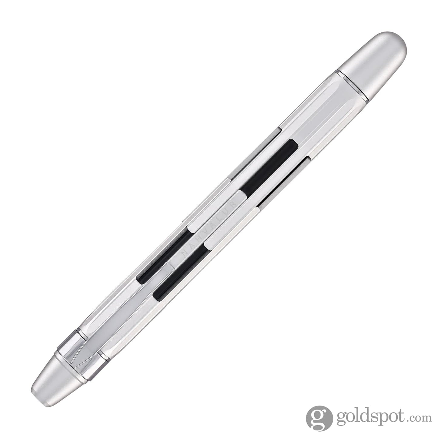 Nahvalur Eclipse Retractable Fountain Pen in Pure Silver Fountain Pen
