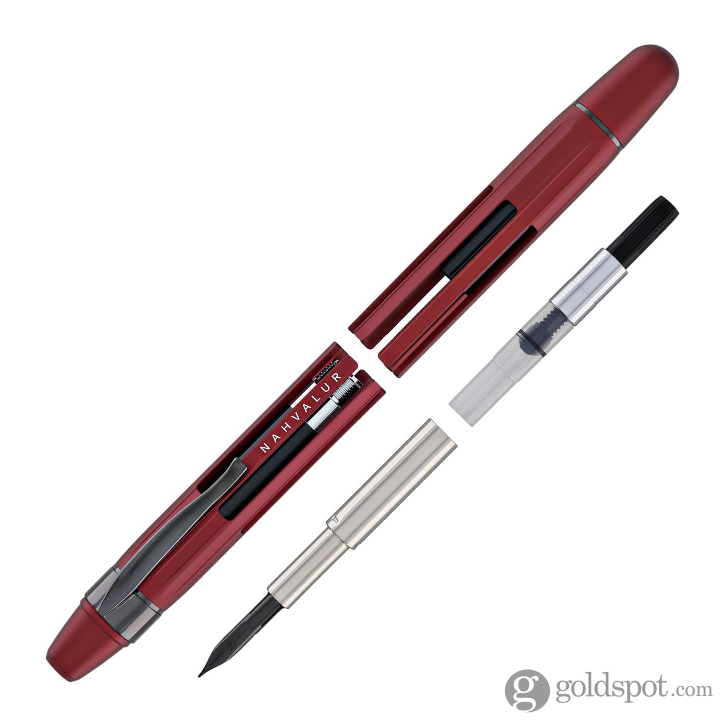 Nahvalur Eclipse Retractable Fountain Pen in Ruby with Black Trim Fountain Pen