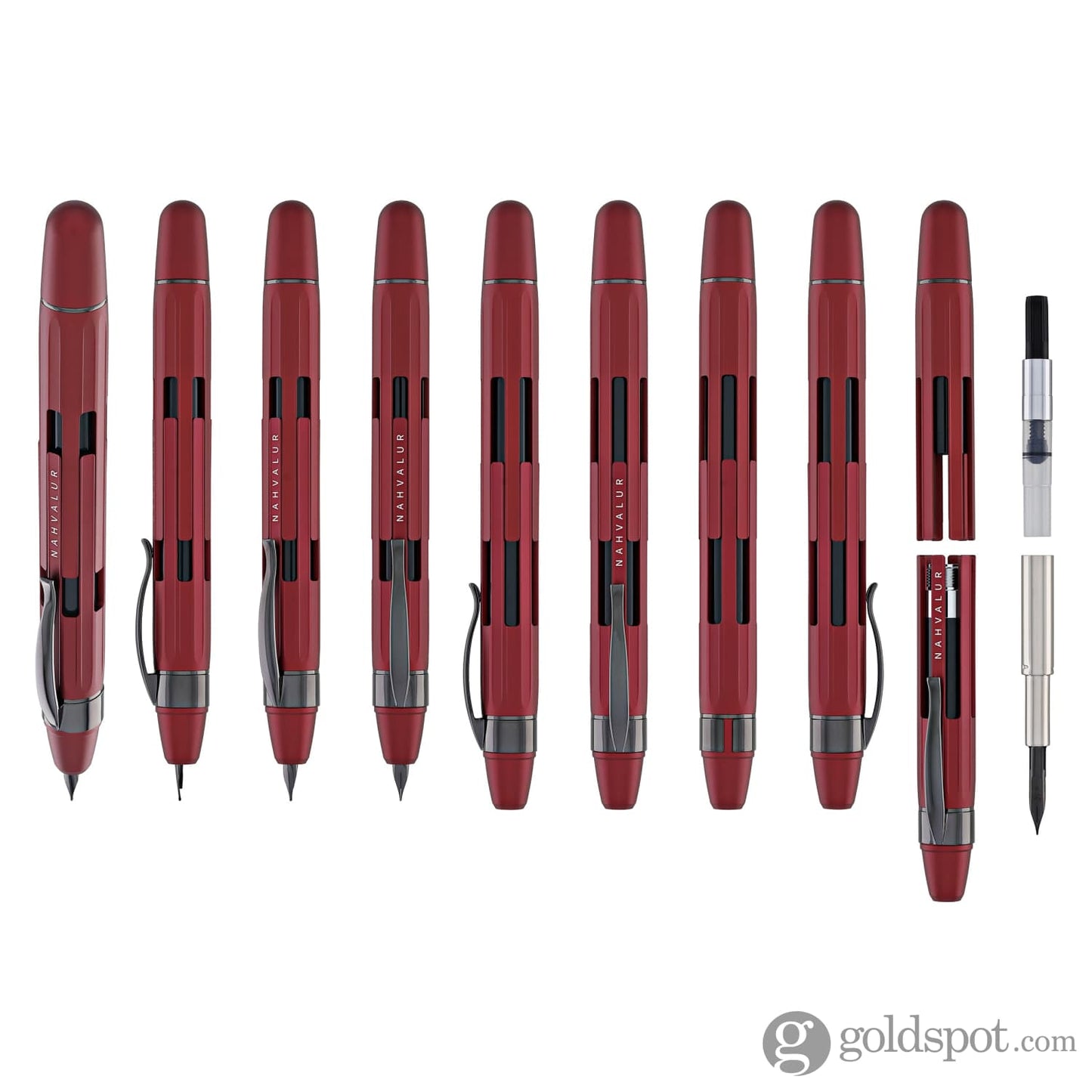 Nahvalur Eclipse Retractable Fountain Pen in Ruby with Black Trim Fountain Pen