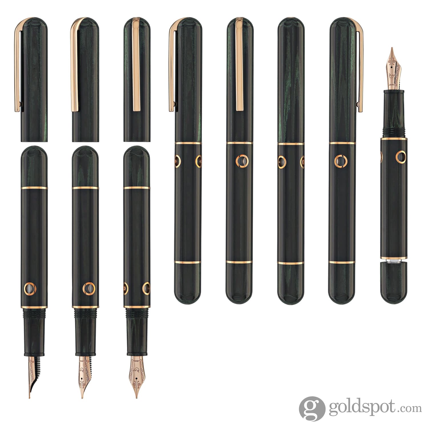 Nahvalur Nautilus Fountain Pen in Chelonia Green - Goldspot Pens