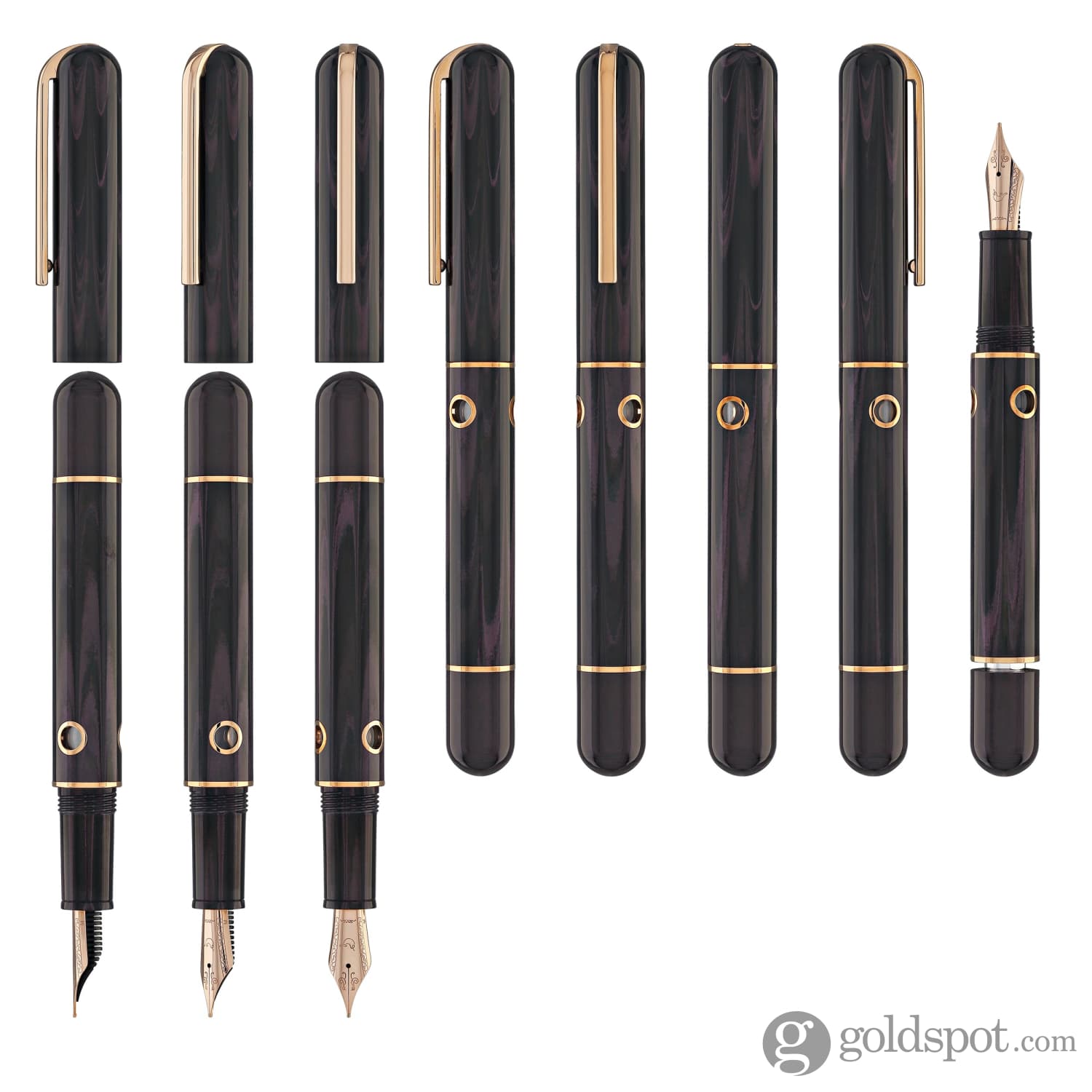 Nahvalur Nautilus Fountain Pen in Stylophora Berry - Goldspot Pens