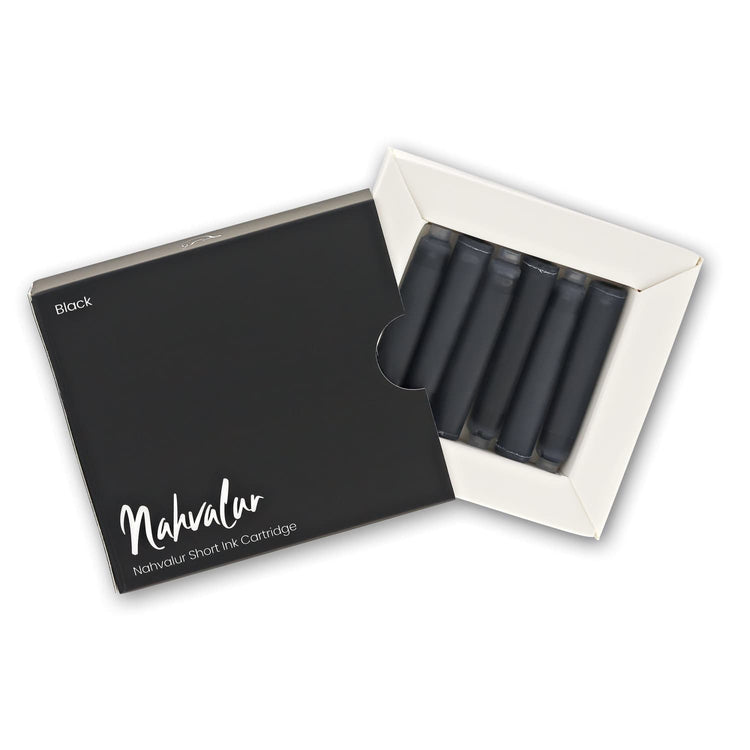 Nahvalur Short Ink Cartridge Black 6 Pack Fountain Pen Cartridges