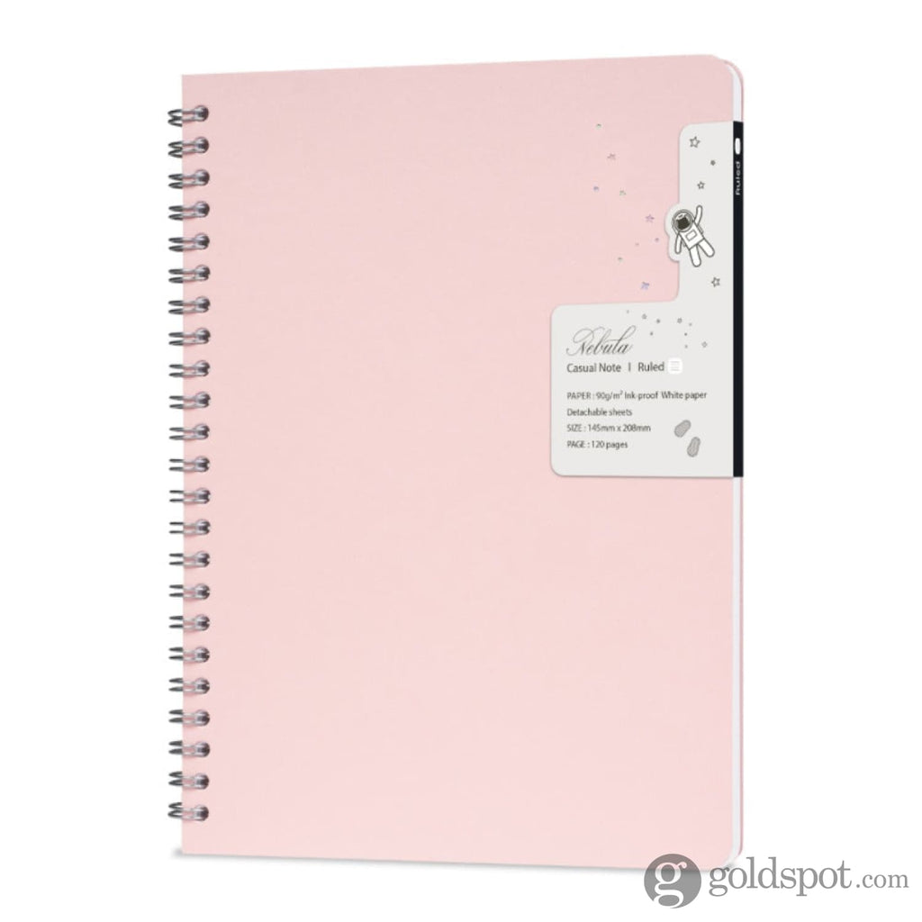 Nebula by Colorverse Casual A5 Notebook in Baby Pink Lined Notebooks Journals