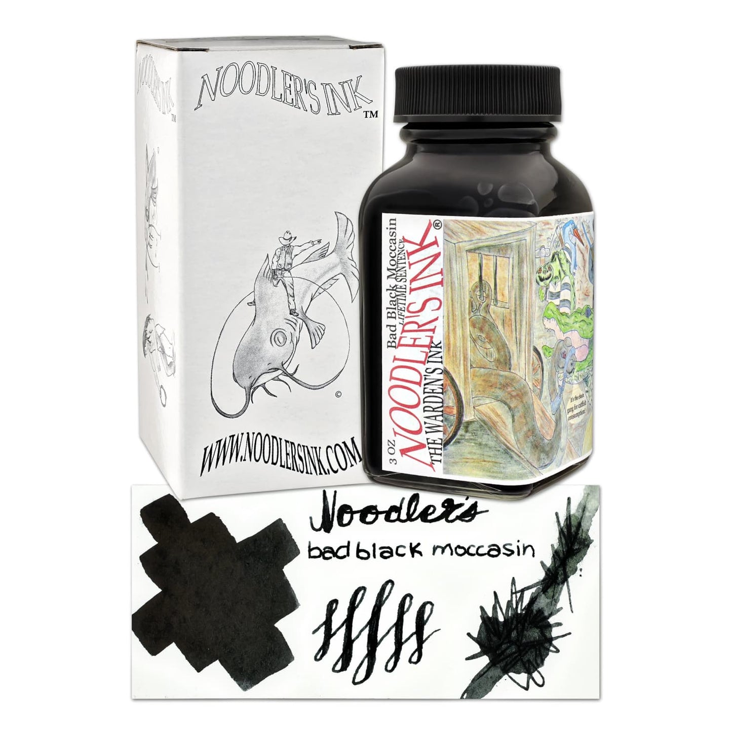 Noodler’s Wardens Bottled Ink in Bad Black Moccasin - 3oz Bottled Ink