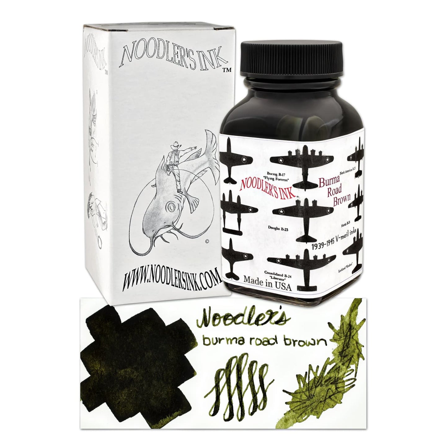 Noodler’s V-mail Bottled Ink in Burma Road Brown - 3oz Bottled Ink