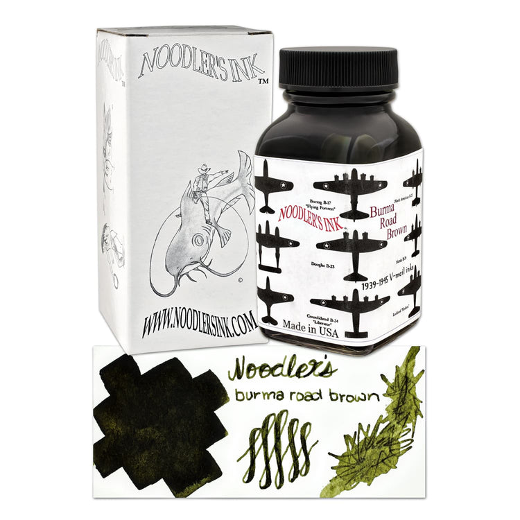 Noodler’s V-mail Bottled Ink in Burma Road Brown - 3oz Bottled Ink