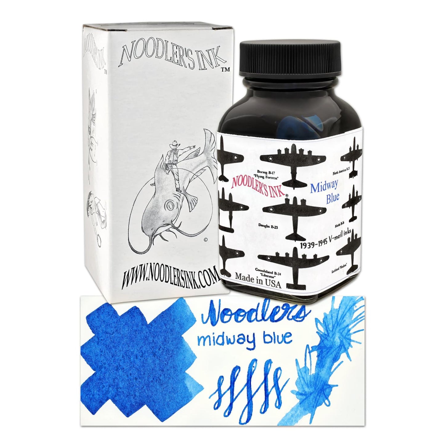 Noodler’s V-mail Bottled Ink in Midway Blue - 3oz Bottled Ink