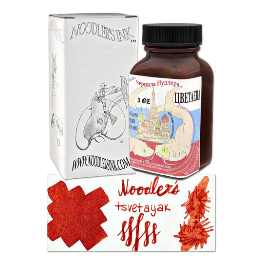 Noodler's Russian Series Bottled Fountain Pen Ink in Tsvetayak (Red) - 3oz Bottle