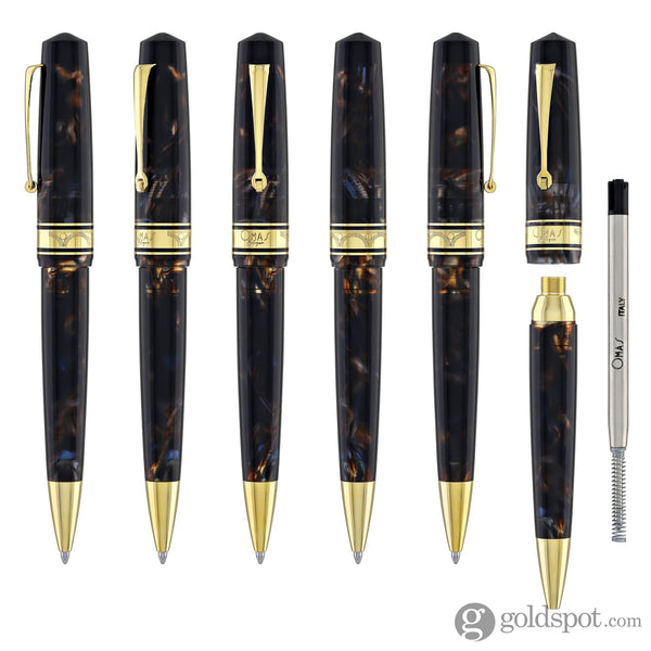 Omas Bologna Ballpoint Pen in Galassia with Gold Trim Ballpoint Pens