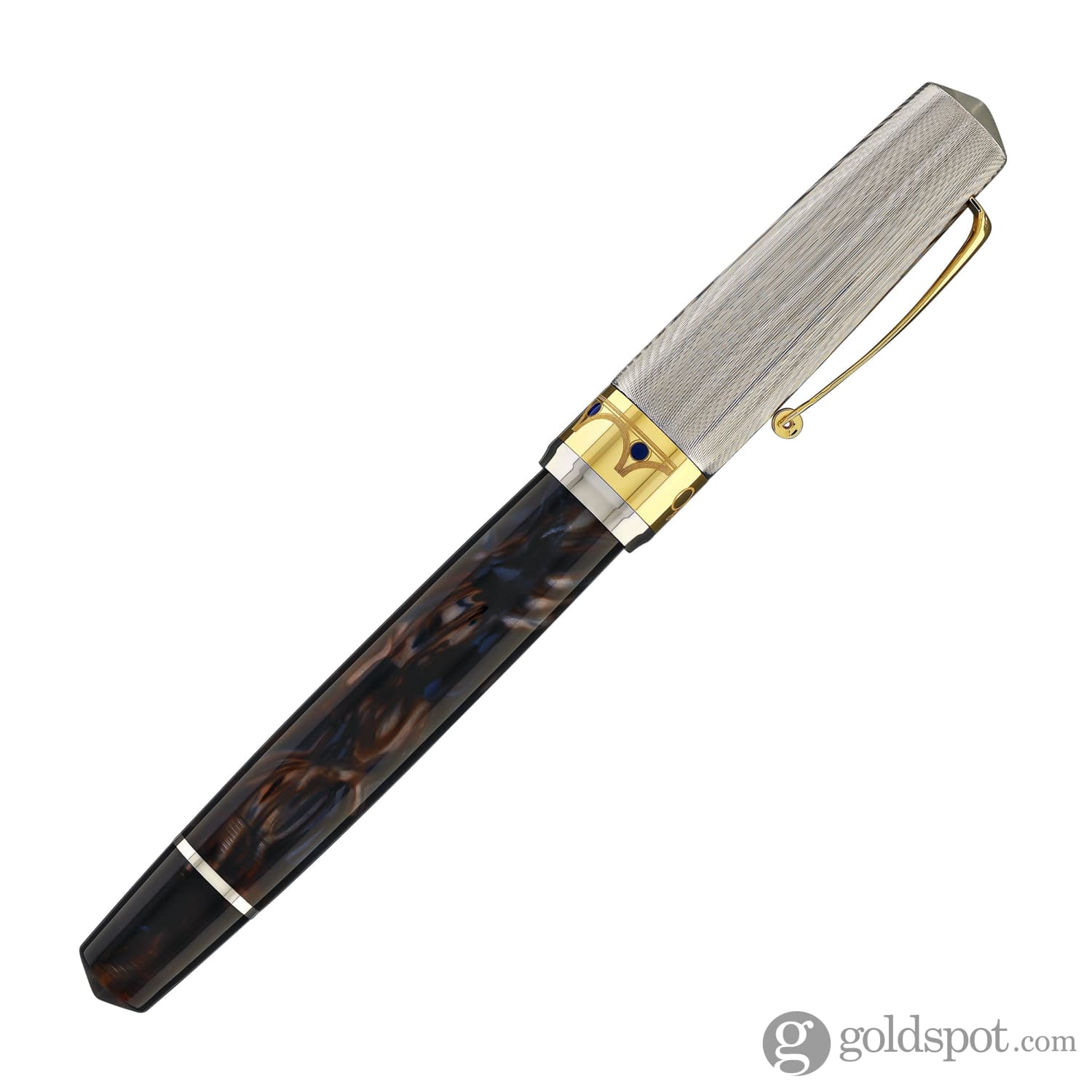 Omas Bologna Fountain Pen in Galassia Argento with Gold Trim 14K