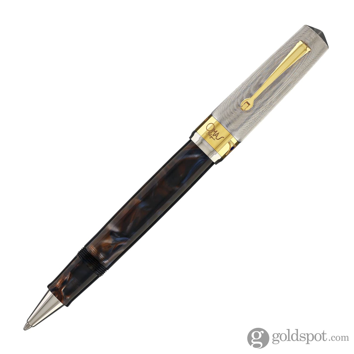 Omas Bologna Rollerball Pen in Galassia Argento with Gold Trim Rollerball Pen