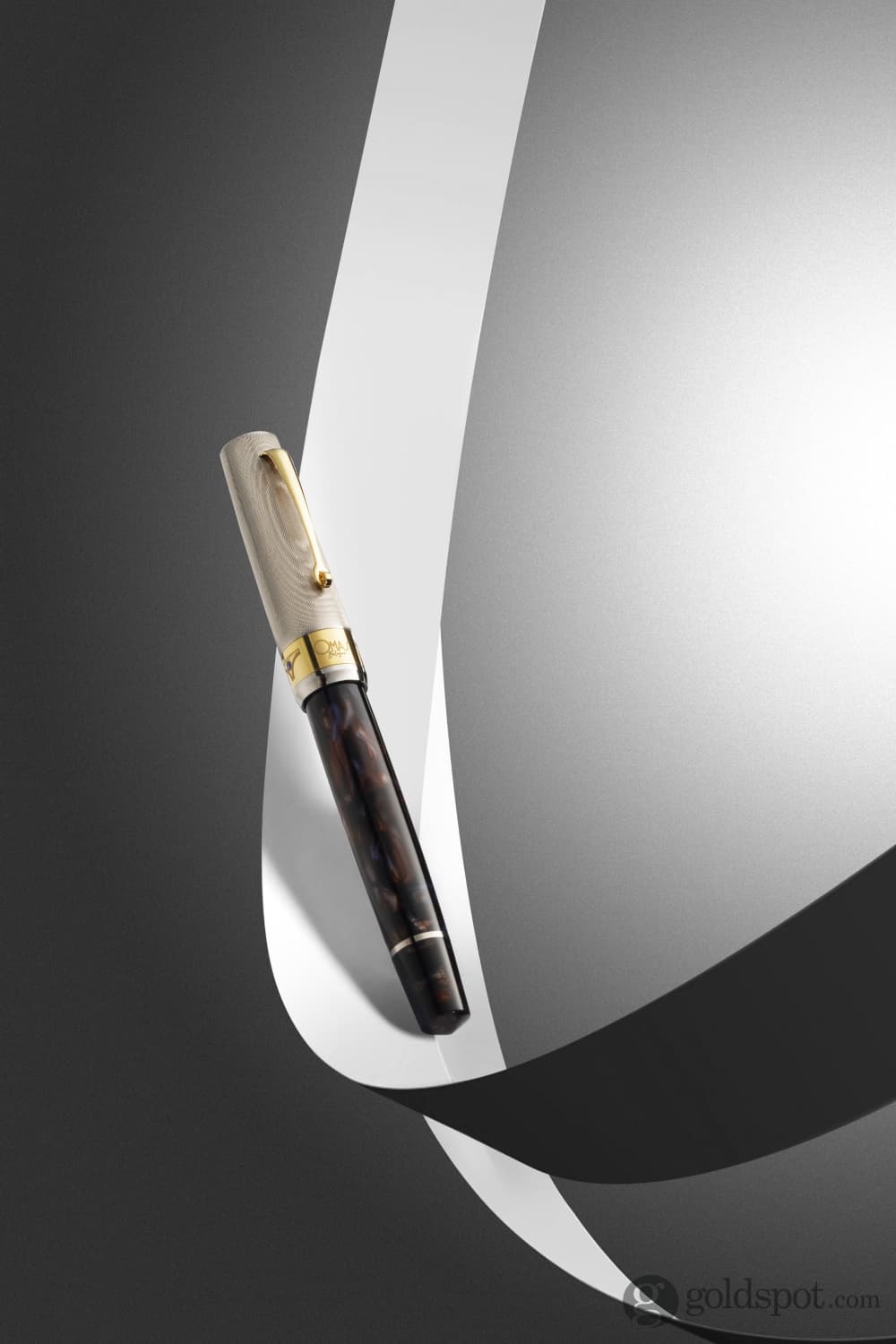 Omas Bologna Rollerball Pen in Galassia Argento with Gold Trim Rollerball Pen