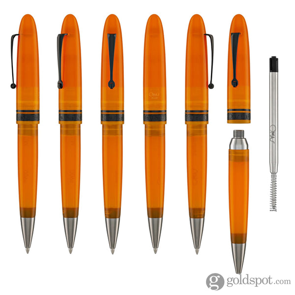 Omas Ogiva Ballpoint Pen in Arancione with Black Trim Ballpoint Pens