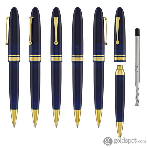 Omas Ogiva Ballpoint Pen in Blu with Gold Trim Ballpoint Pens