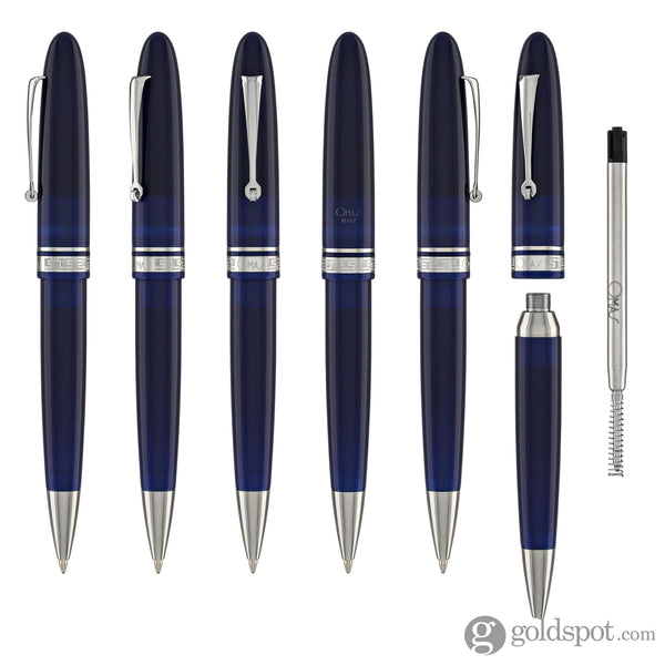 Omas Ogiva Ballpoint Pen in Blu with Silver Trim Ballpoint Pens